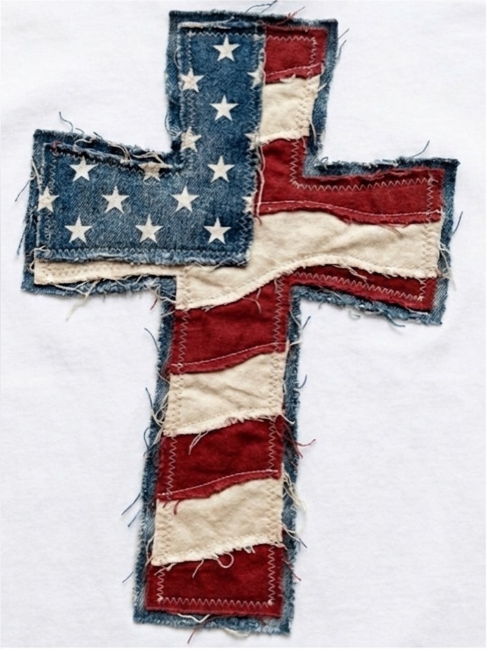 Patriotic American Flag Cross Custom Tee